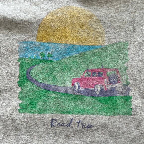 Life is Good Road Trip Crusher Long Sleeve V-Neck Tee Women's L Heather Mocha - Picture 4 of 8